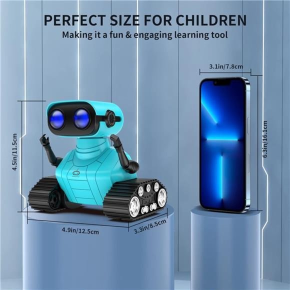Remote Control Robot Toys for Kids, Dancing Singing Music LED Eyes Demo, (Blue) - Picture 7 of 7